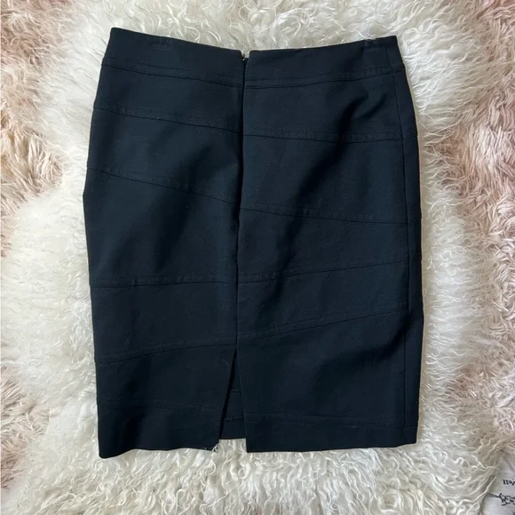 I.N.C. Black pencil skirt knee length bodycon classic fit bandage style stitchin - Picture 4 of 4